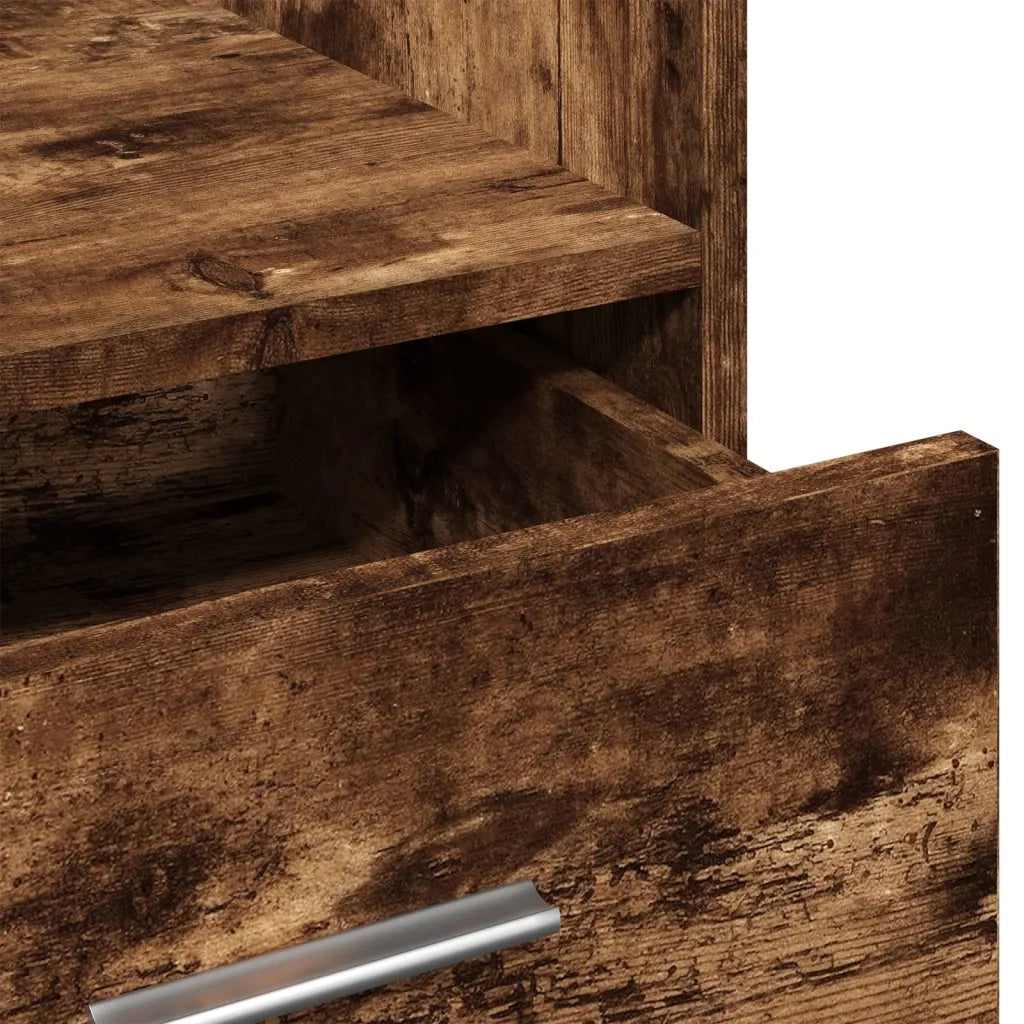 Leggio con Ruote e Cassetto Rovere Fumo 55x55x107cm Multistrato CFW4487663