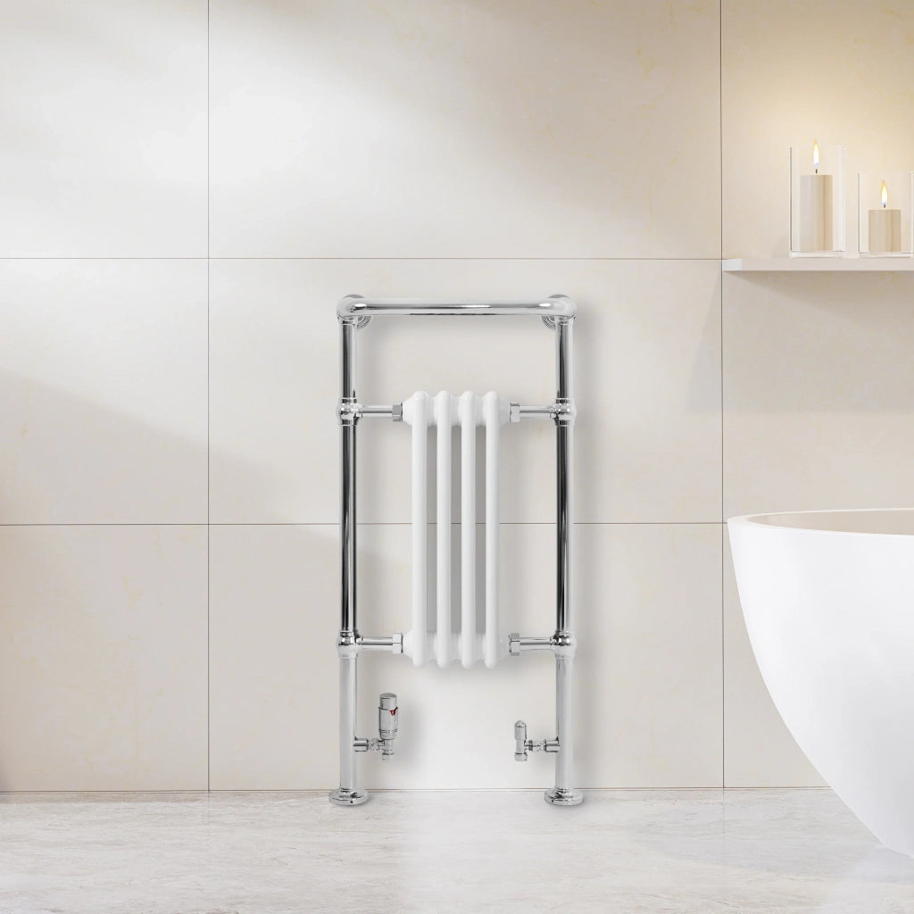 Radiatore Bagno Tradizionale 950x480mm Bianco Cromato Scaldasalviette