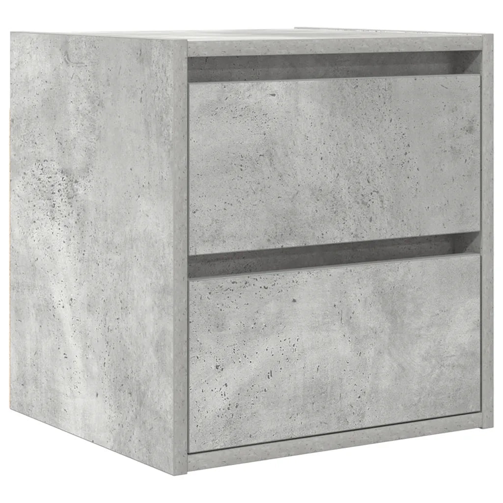 Comodini a Muro 2 pz Grigio Cemento 38x34x40 cm 861254