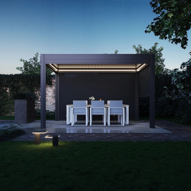 Pergola bioclimatica motorizzata OmbrÃ©a ELMO autoportante 3x4M - Antracite