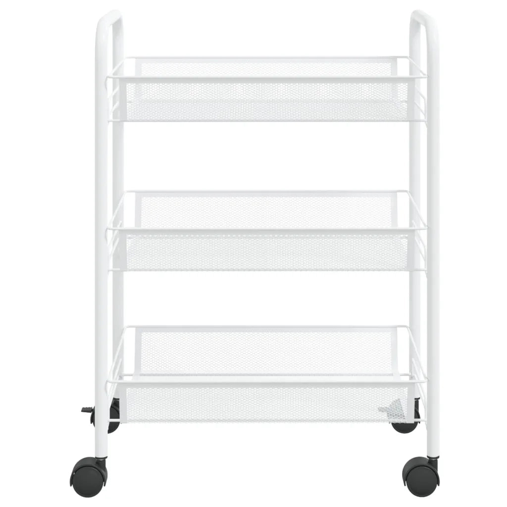 Carrello da Cucina con 3 Ripiani Bianco 46x26x64 cm in Ferro CFW5398917