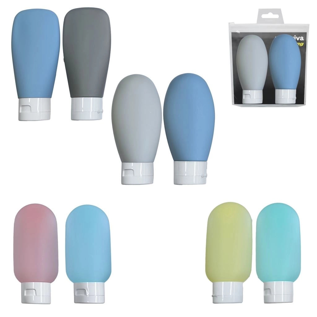 Set 2 Pezzi Bottiglia Dispenser da Viaggio Candy 100 ml 3 Colori