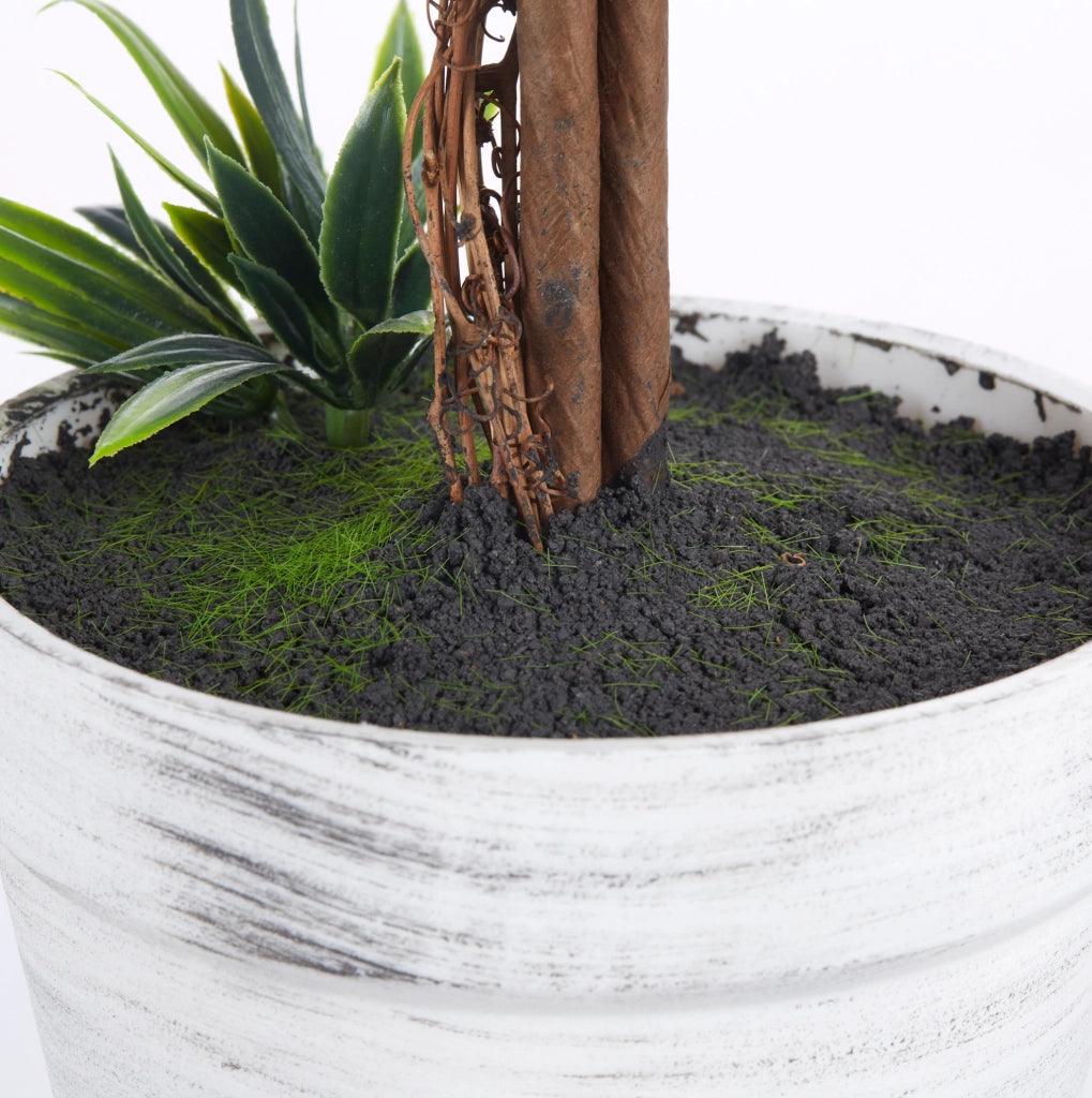 Set 2 Piante Finte di Lavanda 60 cm con Vaso e Muschio Artificiale per Interni ed Esterni