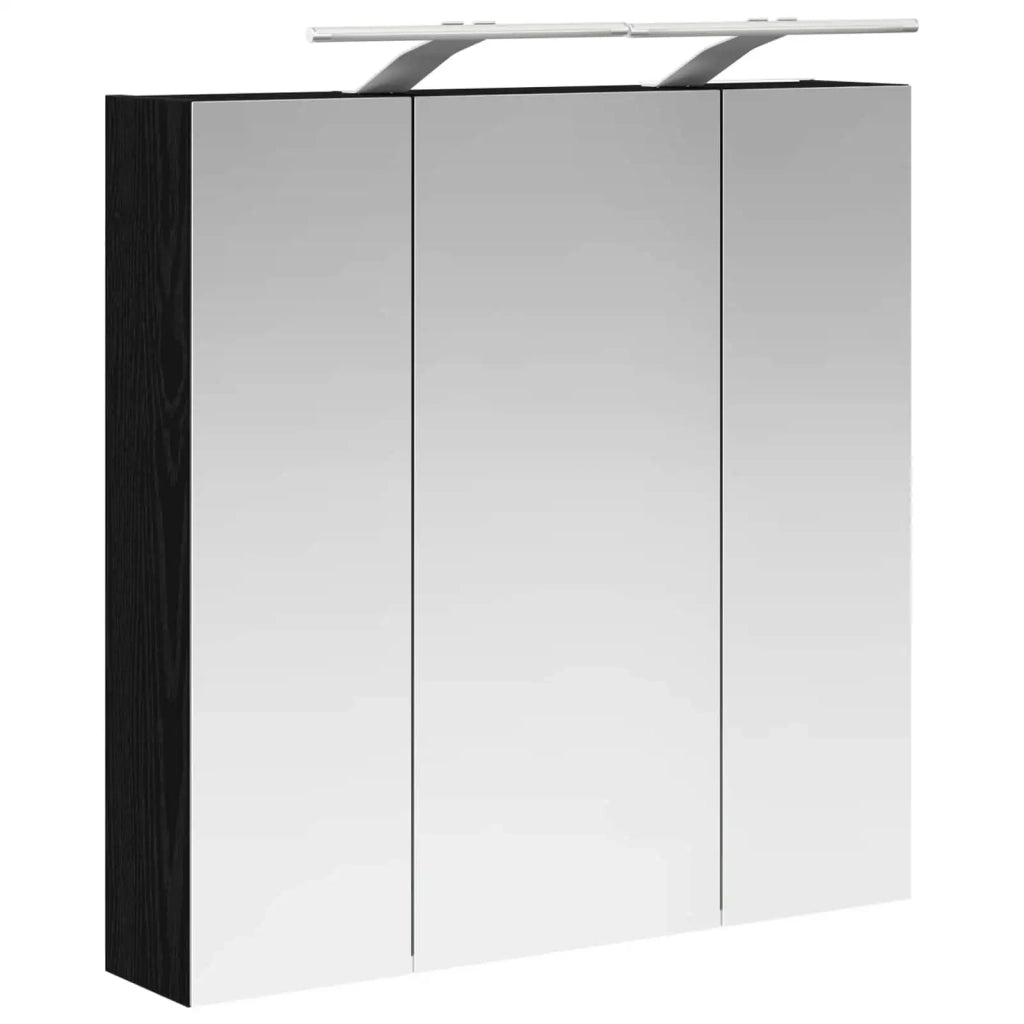 Mobiletto per specchio da bagno Rovere Nero 70 x 14,5 x 70 cm 889096