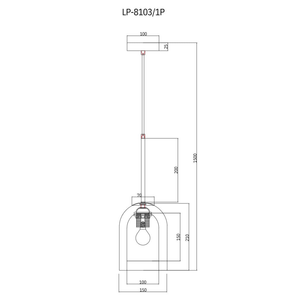 Lampada a sospensione Elaris nera vetro fumé E27 Light Prestige