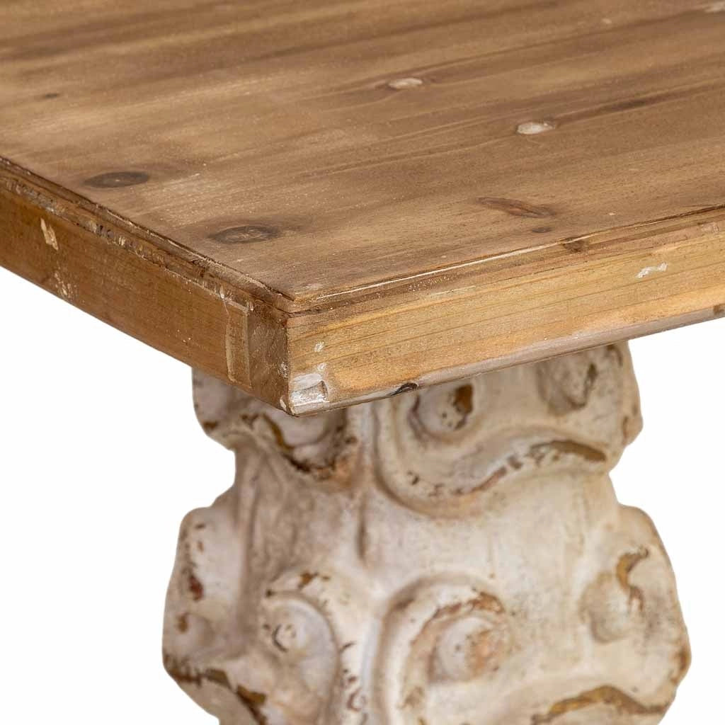 Tavolo in legno e magnesio marrone e bianco 240x95x78h cm
