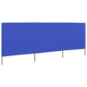 Paravento a 3 Pannelli in Tessuto 400x80 cm Azzurro CFW5818908