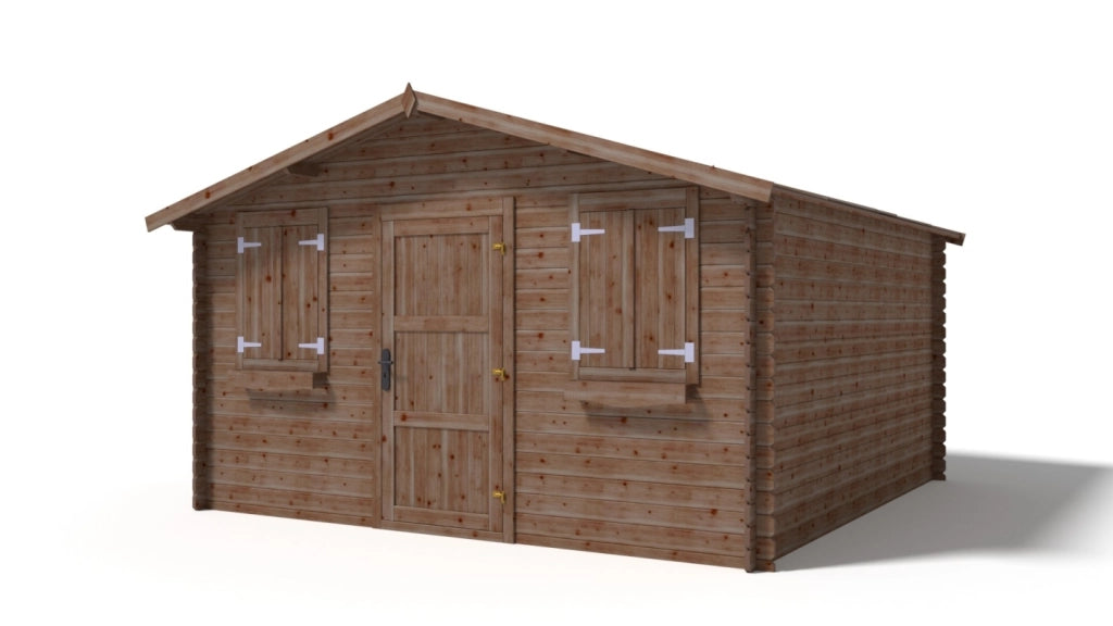 Casetta da giardino in legno - 16m2 - 4x4m - impregnata - 28mm - colore: marrone - DOM144 - ALTANKA