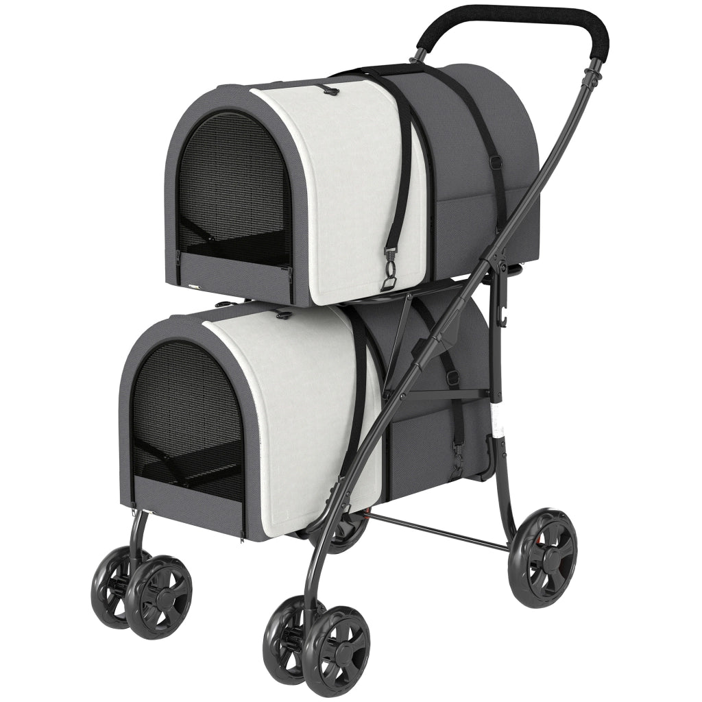 Trasportino per Animali Domestici Pieghevole ¨C Zephmum ¨C Grigio 66x50x98cm