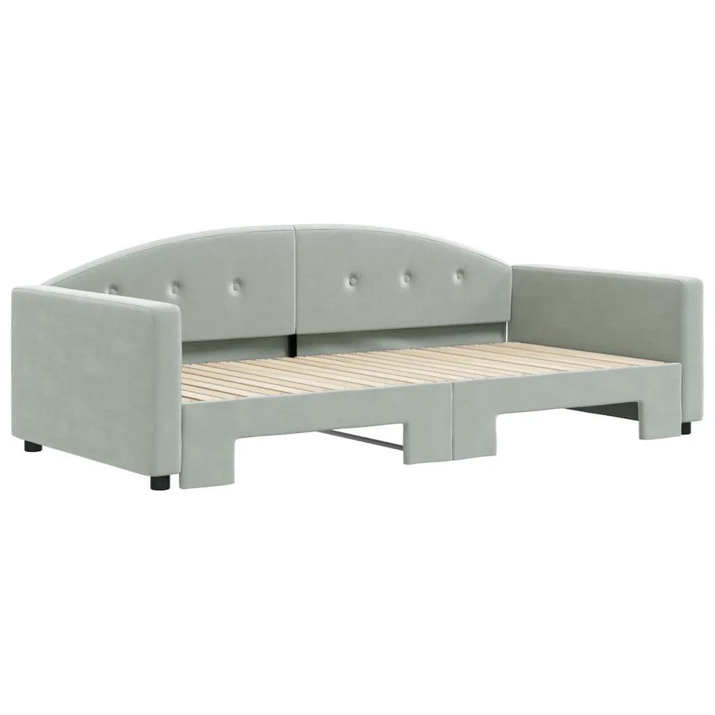 Divano Letto con Letto Estraibile-Sofa Letto-Daybed Grigio Chiaro 100x200 Velluto 647002