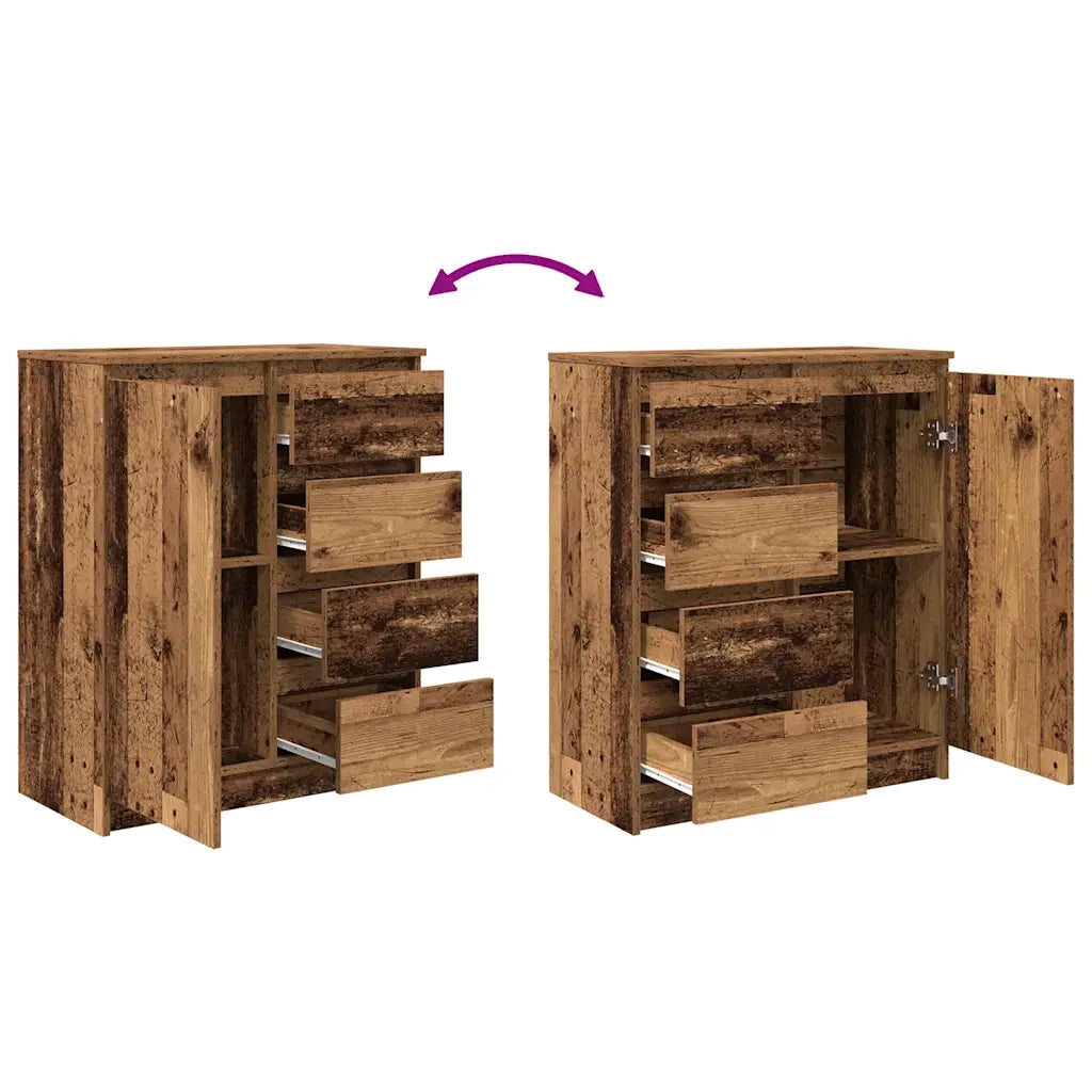 Credenza con Cassetti Legno Antico 71x35x84 cm in Truciolato