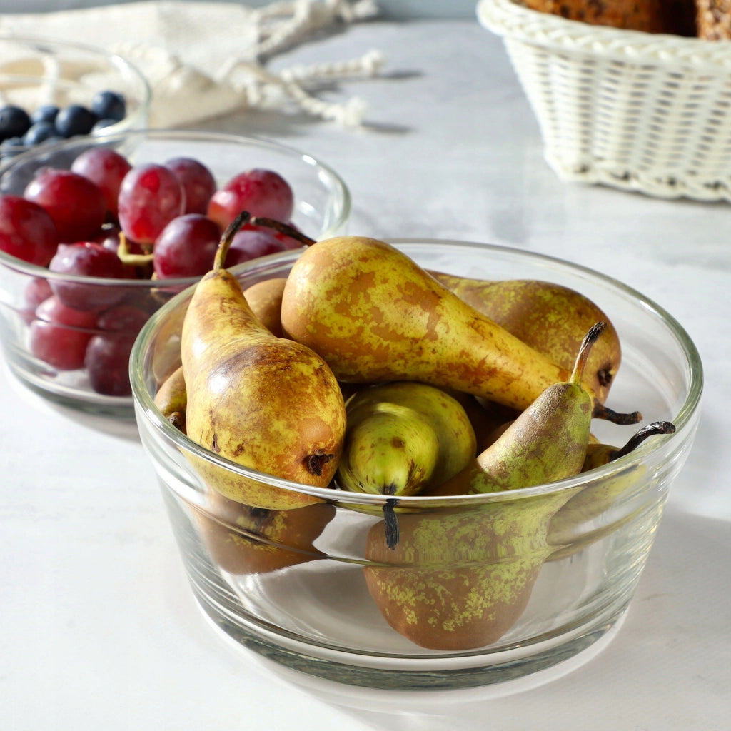 Ciotola in vetro KADAX per insalata, snack, insalata e frutta, 14 cm, set da 2, rotonda