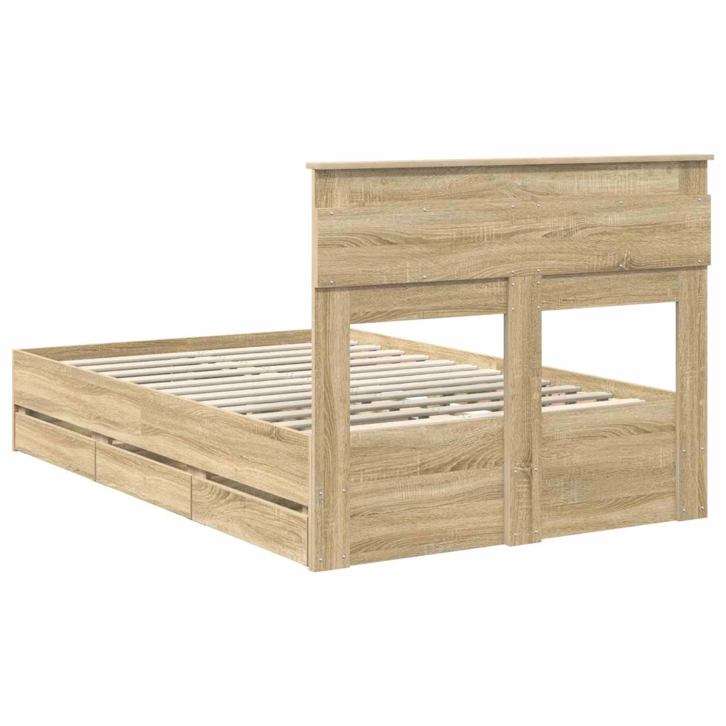 Struttura del letto con cassetto Rovere Sonoma 120 x 200 cm 3409864