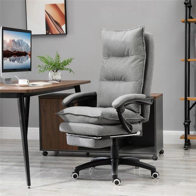 SEDIA DA UFFICIO IMBOTTITA CON 6 PUNTI MASSAGGIANTI 70 X 62X120-130 CM GRIGIO