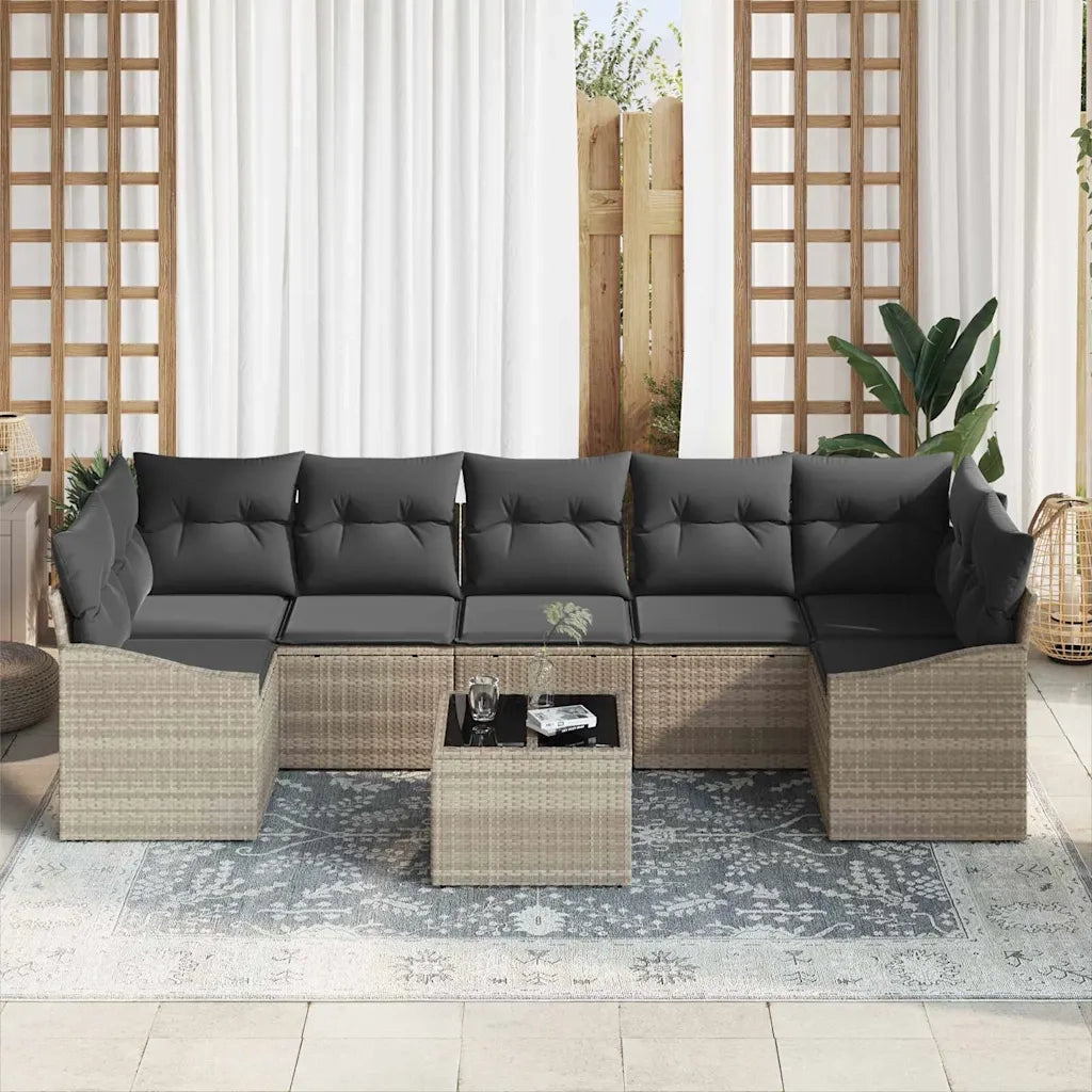 Set di divani 8 pcs Grigio chiaro e grigio scuro polyrattan 3355311
