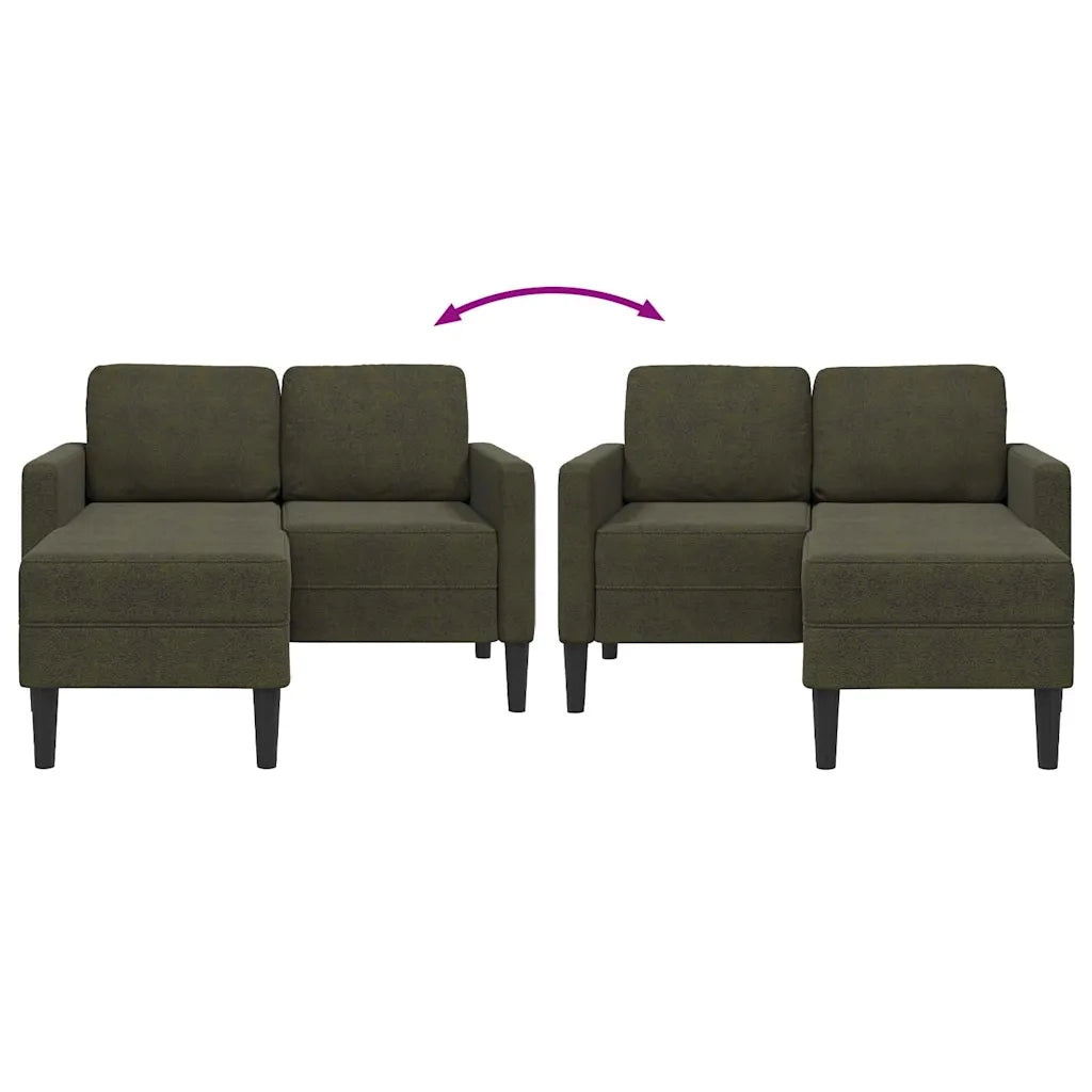 Divano | Divano da soggiorno | Sofa 2 Posti con Chaise a L Verde Militare 125 cm Similpelle