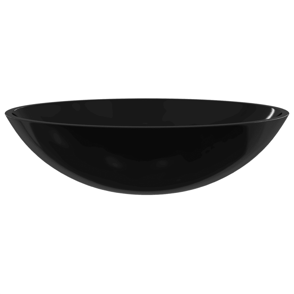 Lavandino in Vetro 50x37x14 cm Nero CFW6237172
