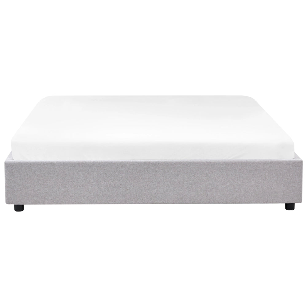 Letto matrimoniale in Tessuto grigio chiaro con Cassetti 180 x 200 cm Design tradizionale