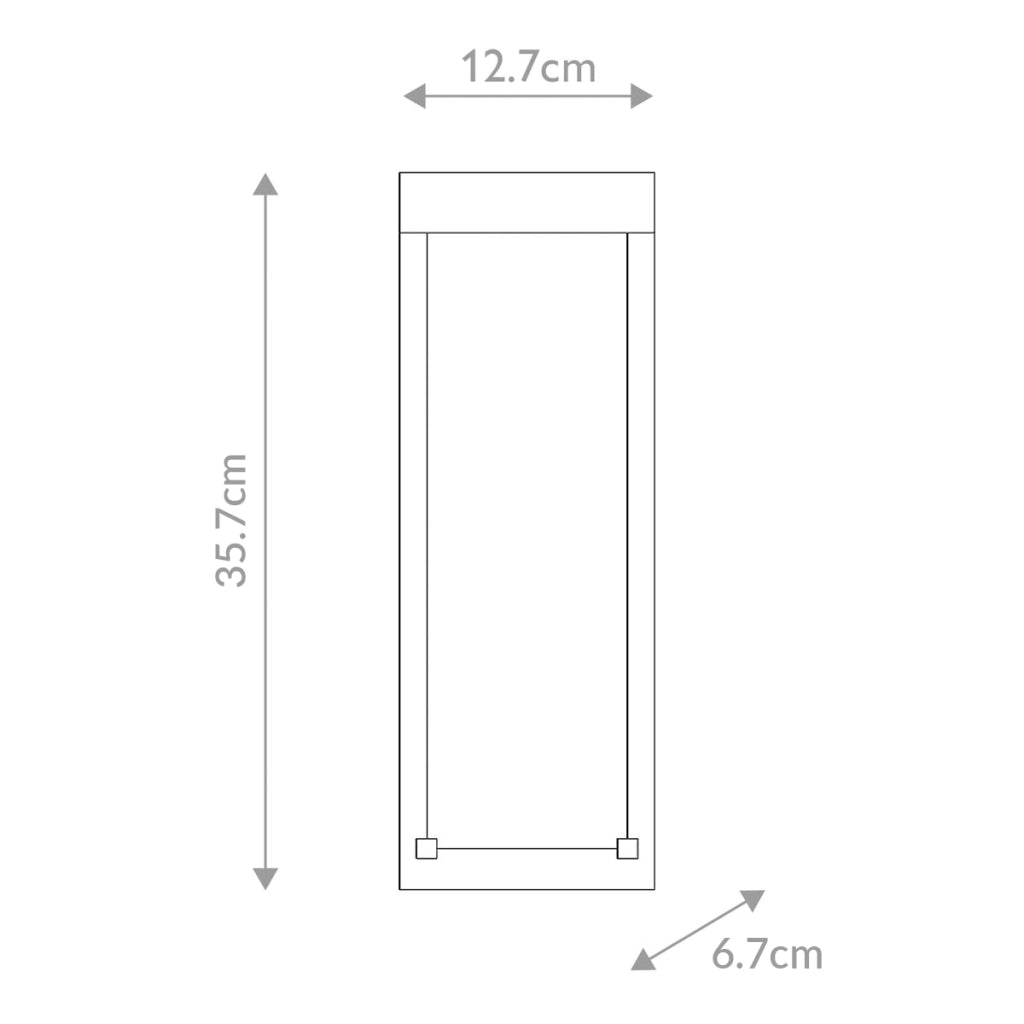 Applique esterna Kabo nera vetro granulato LED 6W IP44 Quintiesse