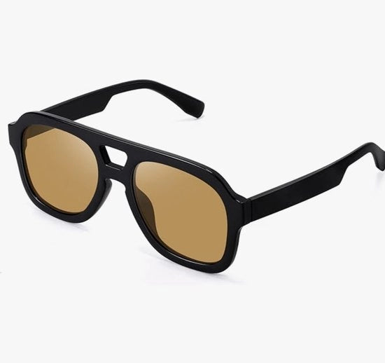Brille anni '70 per signora e signore, vintage, moda tendenza con ponte doppio e protezione UV400, B2846