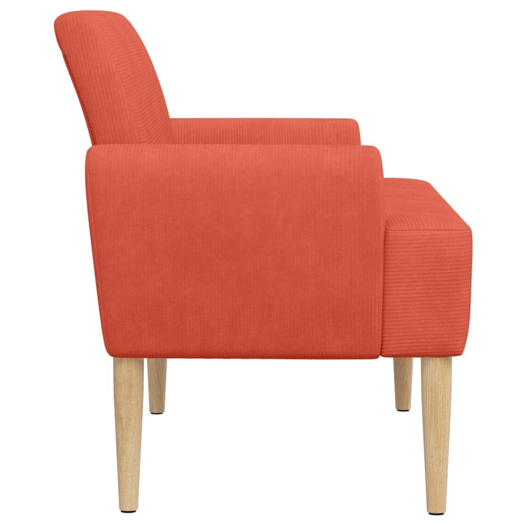 Loveseat con bottoni imbottiti Rosso Arancio 116 x 67 x 81 cm 42041795