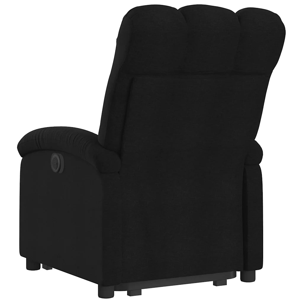 Poltrona Alzapersona Reclinabile Elettrica Nera in Tessuto 3204118