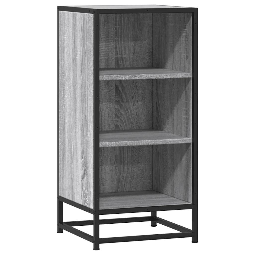 Credenza Grigio Sonoma 35,5x35x76 cm in Truciolato e Metallo 848952