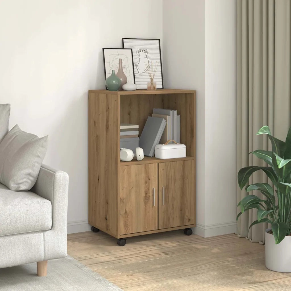 Armadietto con Ruote Rovere Artigianale 55x40x91 cm Truciolato CFW9502213