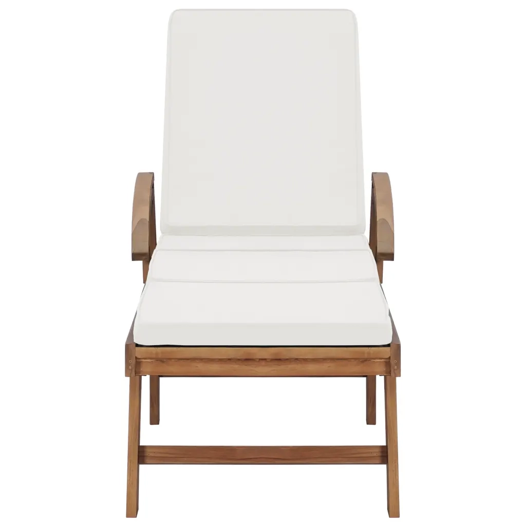 Lettini Prendisole con Cuscini 2 pz in Legno di Teak Crema cod mxl 6206