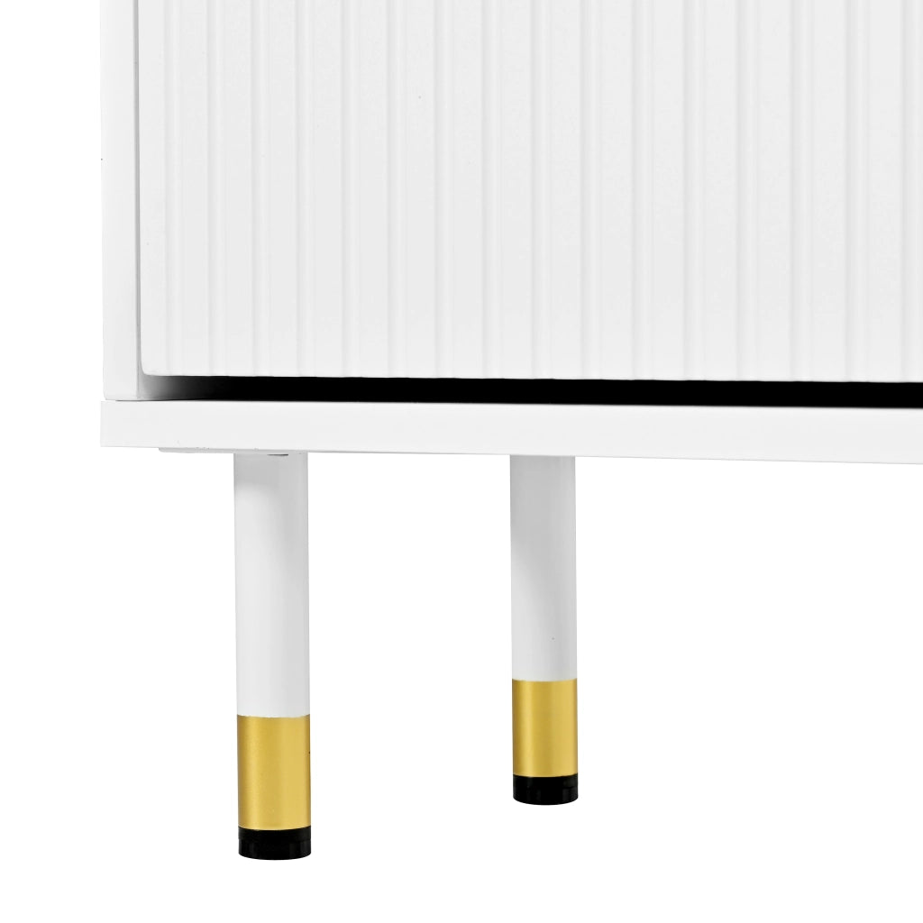 Scarpiera con 1 cassetto e 2 vani a ribalta - in MDF e truciolare - 65×24×104 cm - bianco