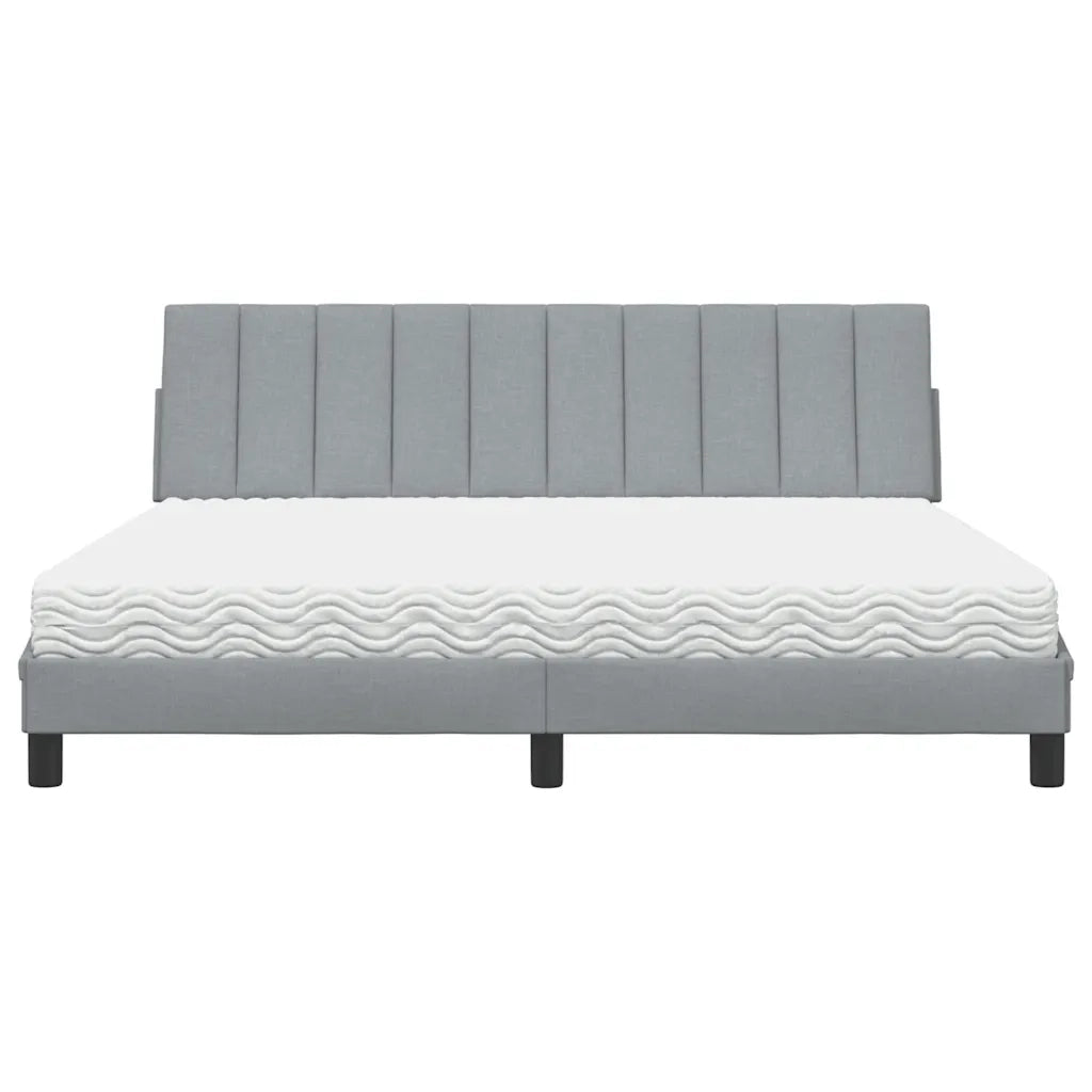 vidaXL Letto con Materasso Grigio Chiaro180x200 cm Tessuto