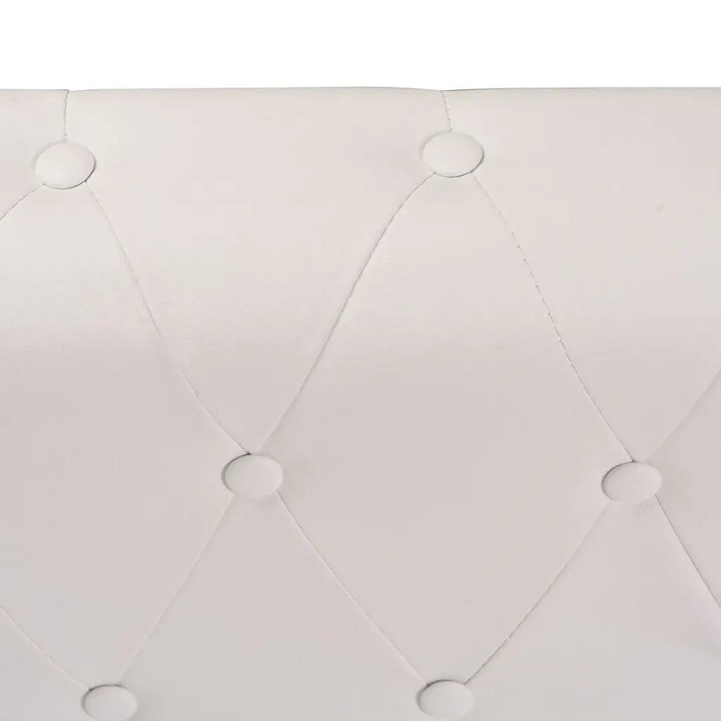 Divano Angolare Chesterfield a 5 Posti Pelle Artificiale Bianca 243613