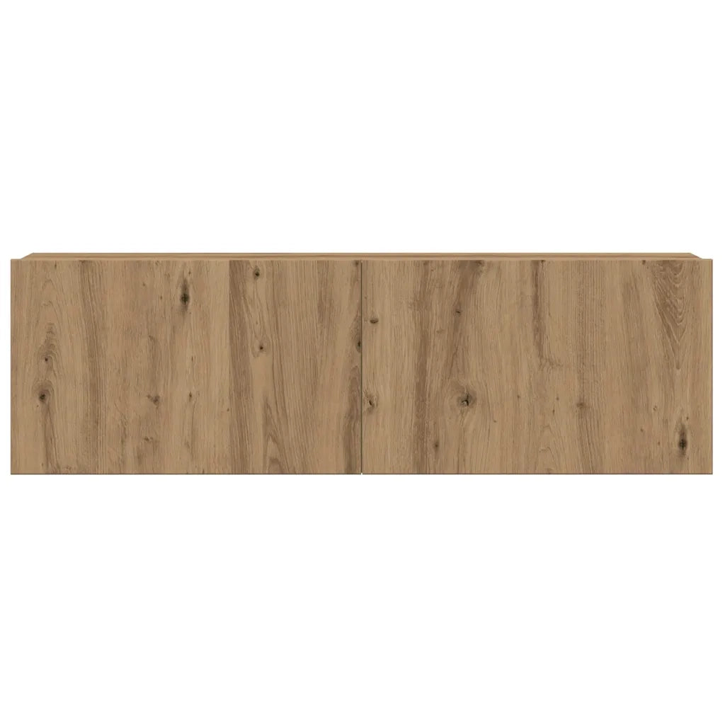 Set Mobile TV 8 pz Montato a Parete Rovere in Legno Multistrato 3329148