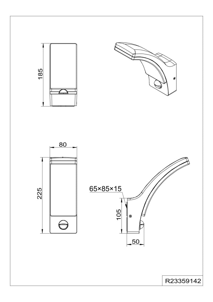 Applique da esterno LED c/sensore movimento, antracite, H 23 cm, Beja