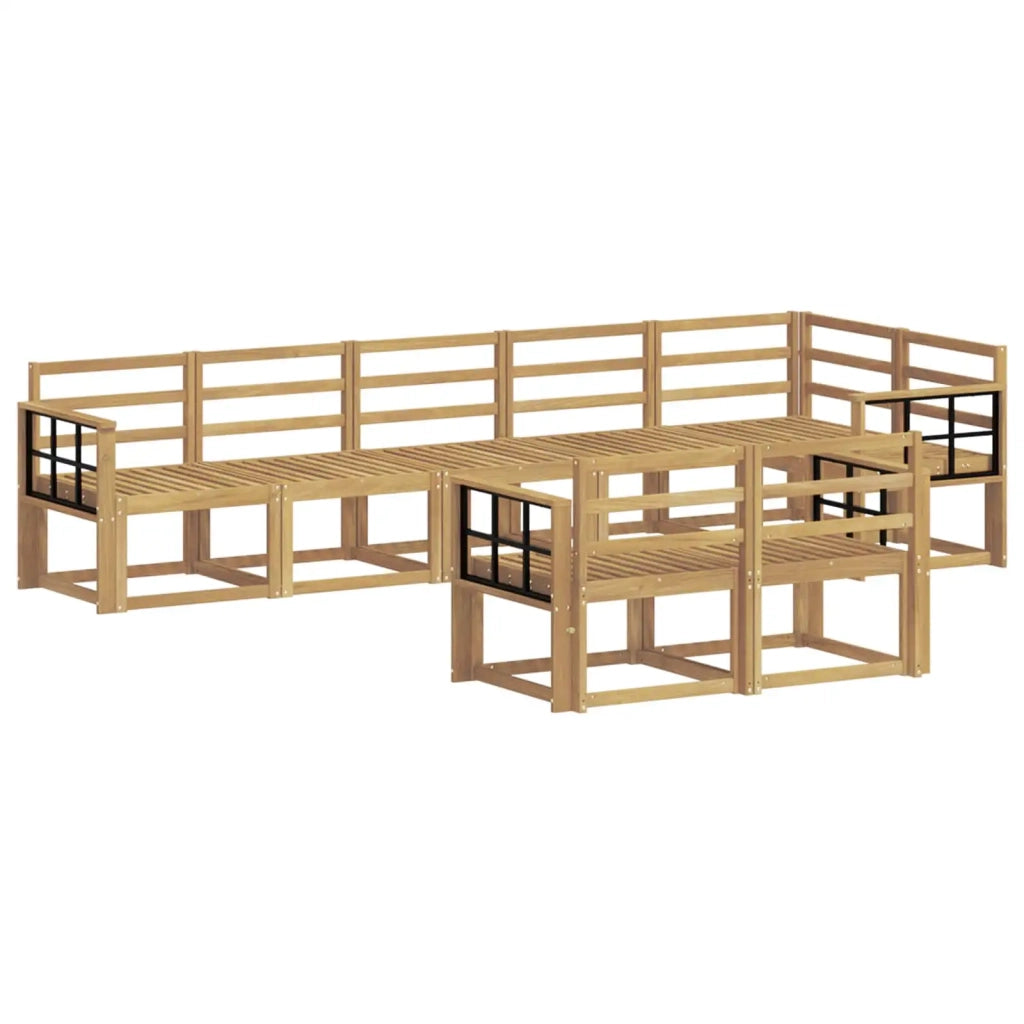 Set di divani da esterno 8 pcs Bianco Legno di Acacia Massello 3387813