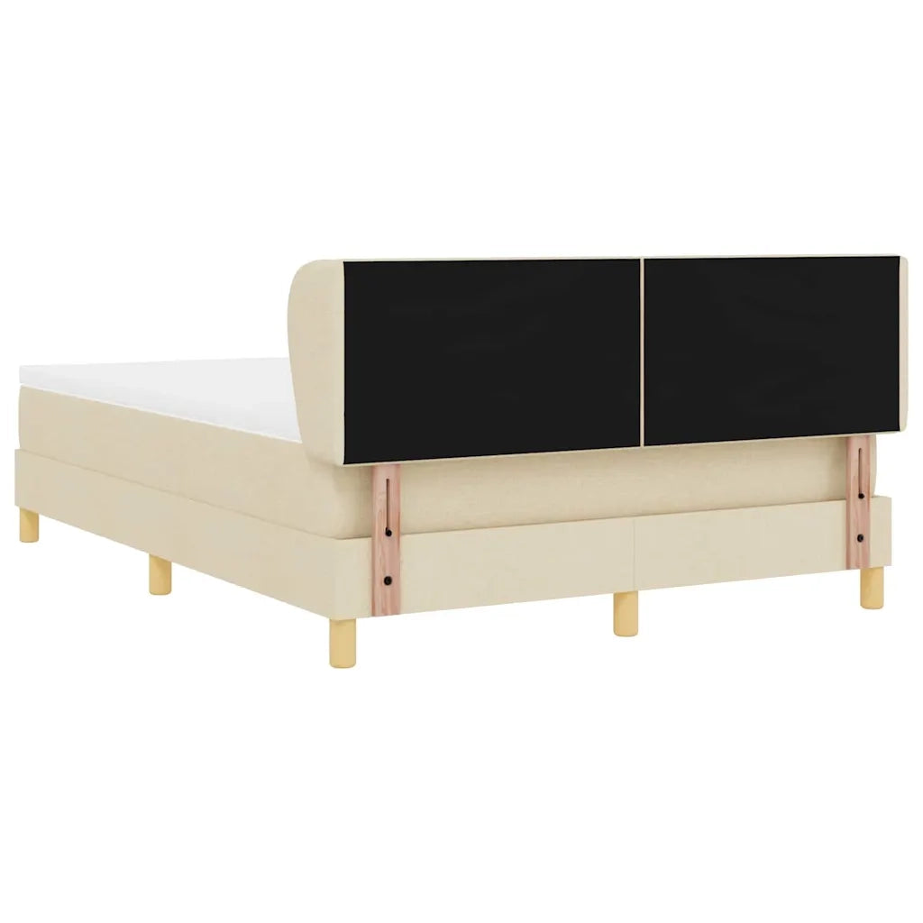 Letto a molle con materasso Crema 160 x 200 cm Tessuto 3340288