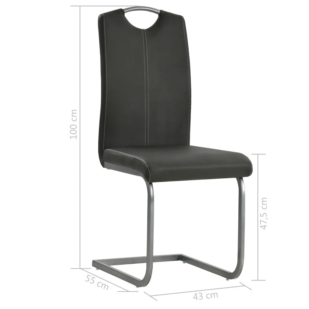 Sedie da Pranzo a Sbalzo 2 pz Grigie in Similpelle cod mxl 9606