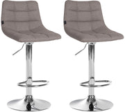 Set di 2 sgabelli da bar Jerry Fabric grigio,cromo