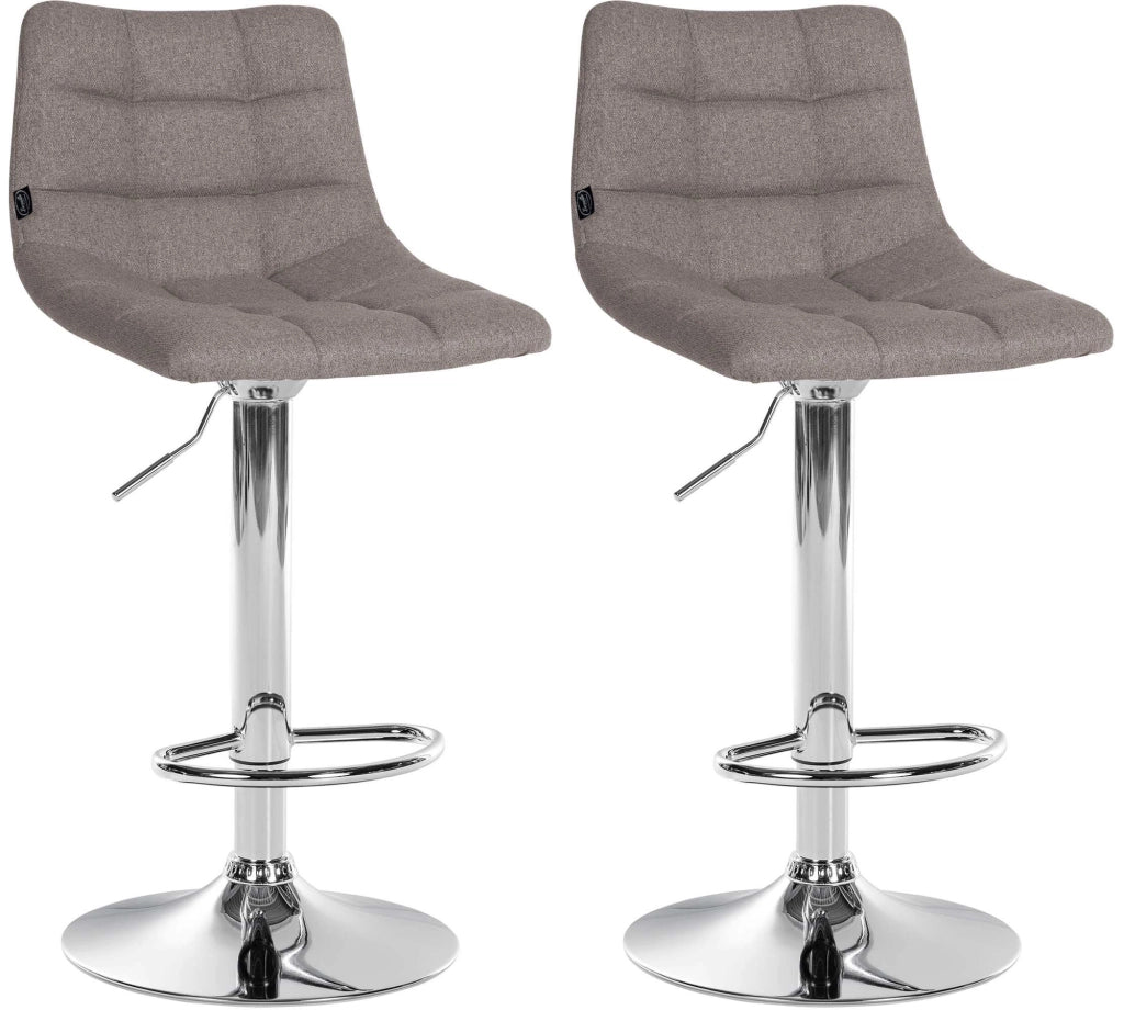Set di 2 sgabelli da bar Jerry Fabric grigio,cromo