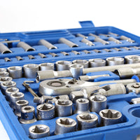 Set di chiavi a bussola 108 pz. Chiavi a cricchetto con attacco 1/2" (12,5mm) e 1/4" (6,3 mm)