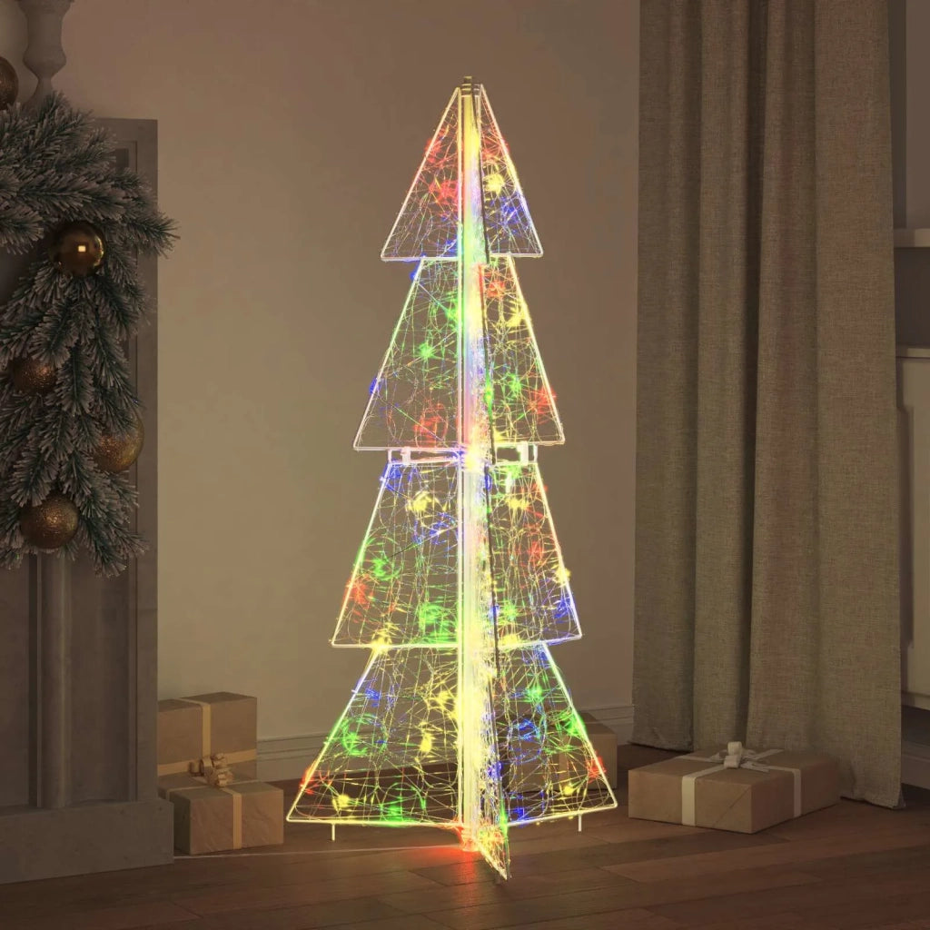 Albero di Natale con 100 LED Multicolore 120 cm Acrilico