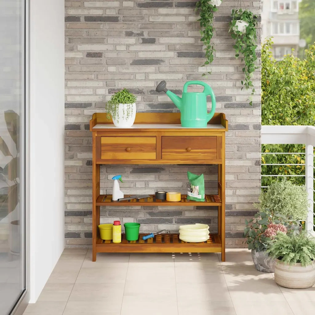 Mobiletto da Giardino con cassetto Naturale 93 x 41,5 x 98cm 42001367