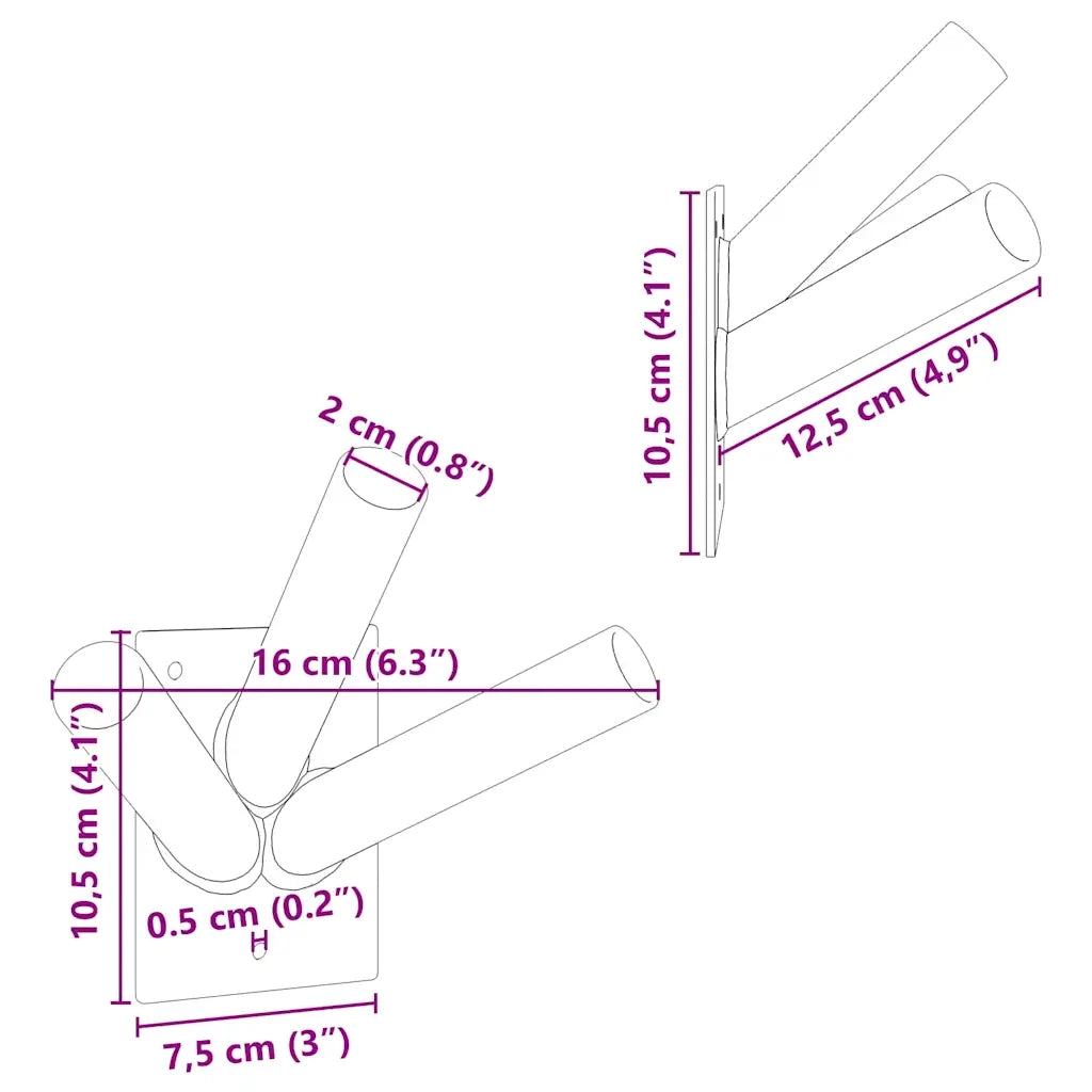 Supporto per Bandiera Argento 10,5 x 7,5 x 0,2 cm Acciaio CFW2937876