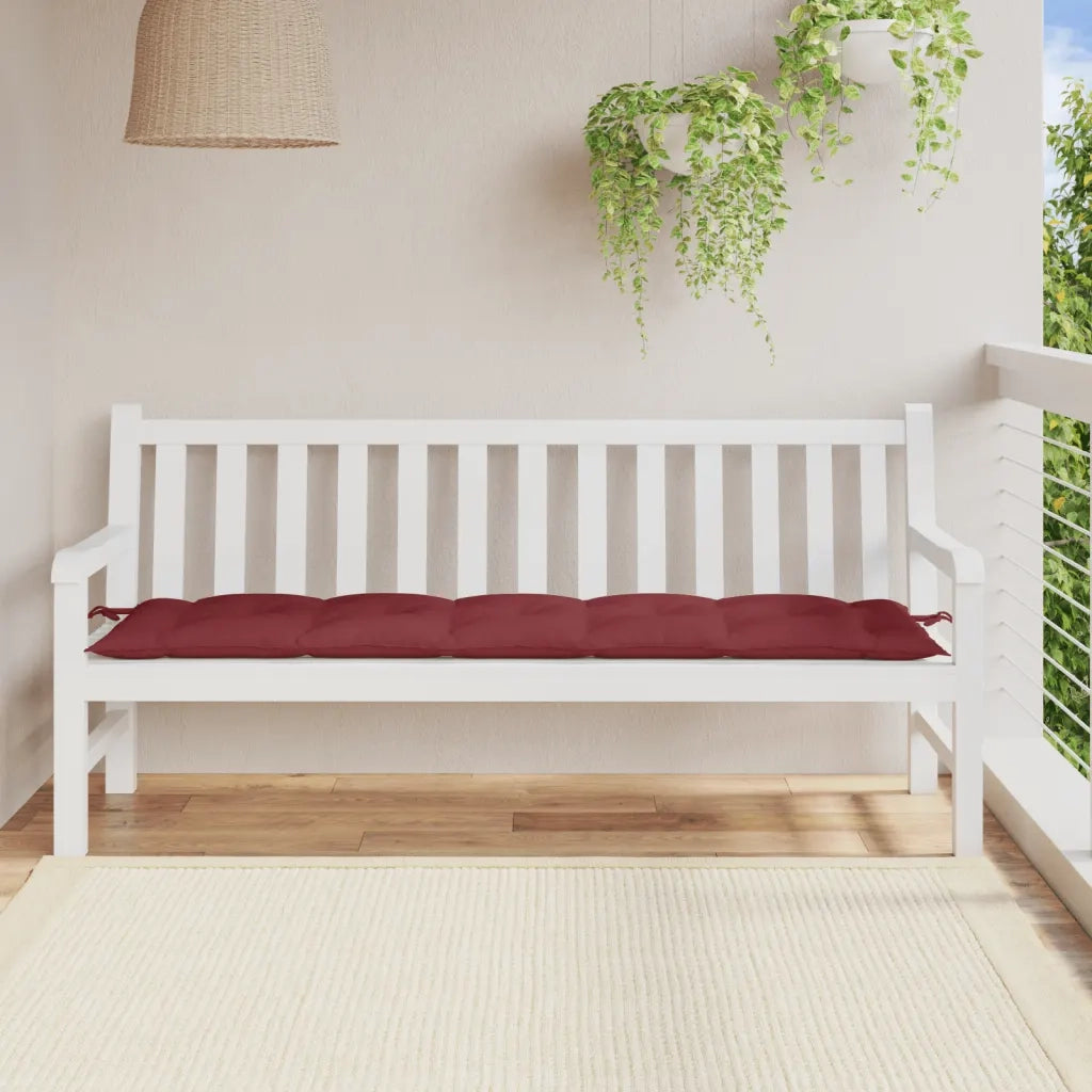Cuscino Panca da Giardino Rosso Vino MÃ©lange 180x50x7cm Tessuto