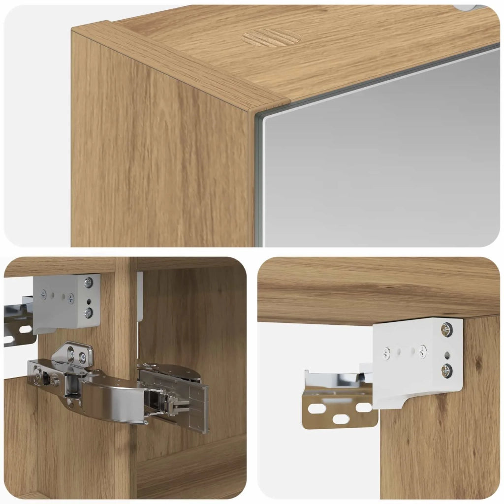 Mobiletto per specchio da bagno con porta Rovere Artigianale