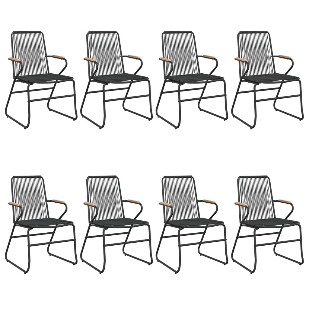 Set da Pranzo da Giardino 9 pz Nero in Rattan PVC 3099220