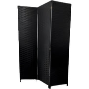 SEPARE' CON TRE PANNELLI IN PLASTICA NERO CON STRUTTURA IN LEGNO MISURE: 180X135CM