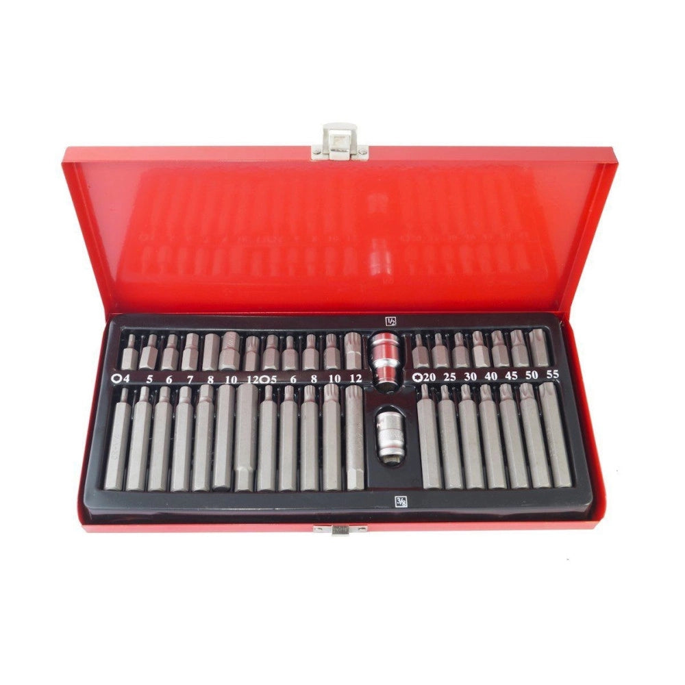 Trade Shop - Inserti Chiavi Bussole Chiavi Torx Hex 1/2" 3/8" Kit Set Professionale 40 Pz -