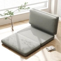 Pouf Relax 2-in-1 Pieghevole, Convetibile in Letto, Materasso per Ospiti, Larghezza 120 cm, Grigio Chiaro