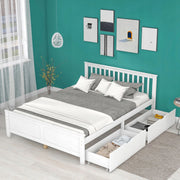 Letto in pino con contenitore - Xylo - 140x200cm - Bianco